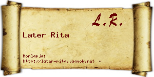 Later Rita névjegykártya