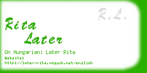 rita later business card